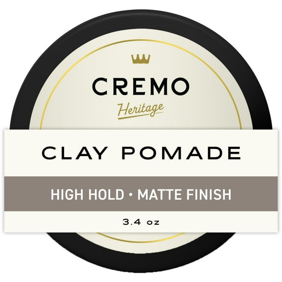 Cremo Hair Sculpting Clay, High Hold, Matte Shine, Texturizing, All Hair Types, 3.4 oz