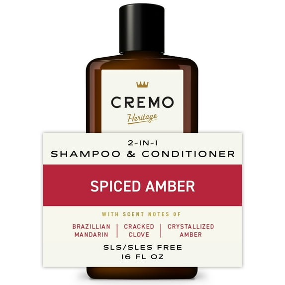 Cremo 2-In-1 Shampoo & Conditioner, Spiced Amber, 16 oz
