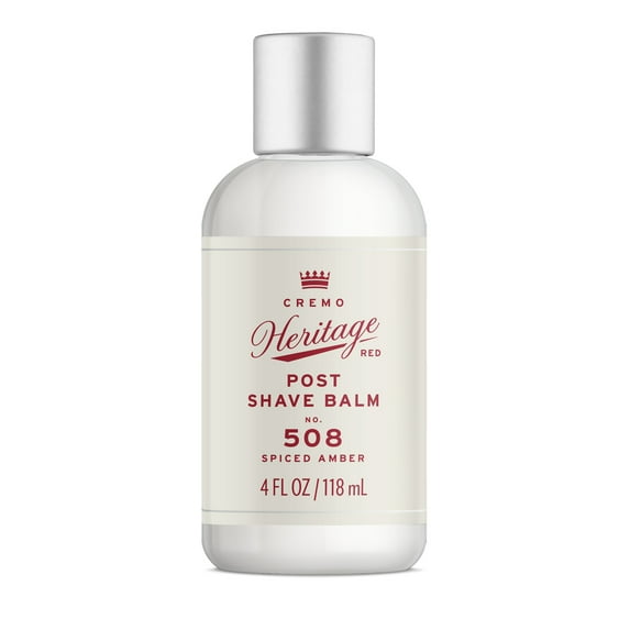 Cremo Heritage Red Mens Post Shave Balm, Spiced Amber Scent, 4 fl oz