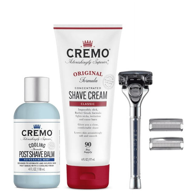 Cremo Man Shaver Gift Set: Barber Grade Razor, Original Shave Cream ...