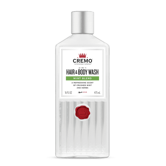 Cremo Men's Body Wash, Mint Blend Scent, All Skin Types, Adult, 16 fl oz