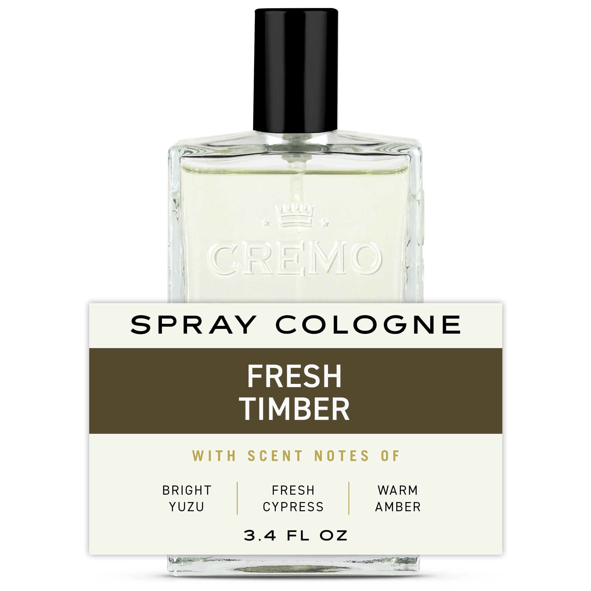 Cremo Men's Cologne Spray, Fresh Timber Scent, Cologne for Men, 3.4 fl oz