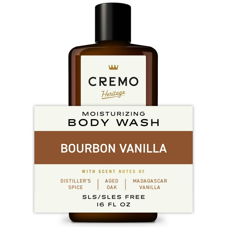 CREMO Men's Body Wash Bourbon Vanilla 16 oz Moisturizing Fragrant