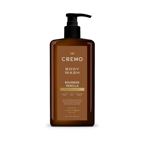 Cremo Men's Body Wash, Bourbon Vanilla Scent, 32 fl oz