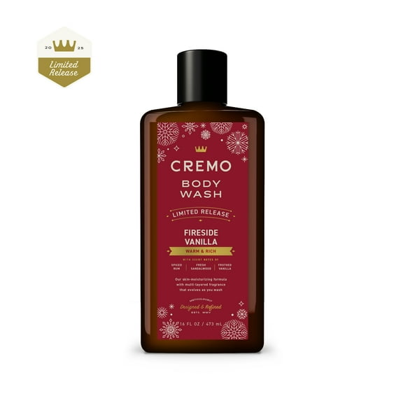 Cremo Holiday Men's Body Wash, Mulled Pomegranate, 16 fl oz