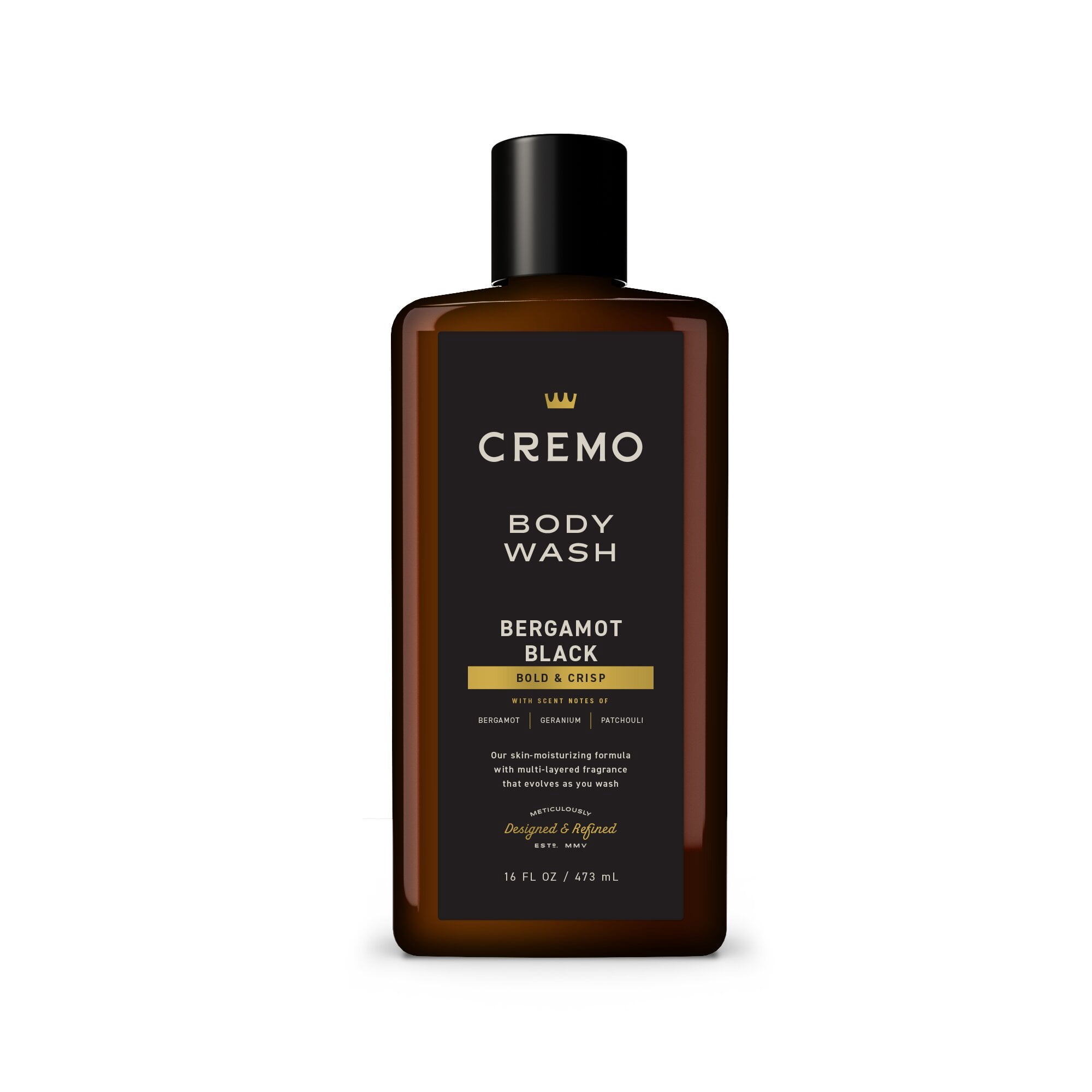 Cremo Mens Body Wash, Bergamot Black Scent, 16 fl oz