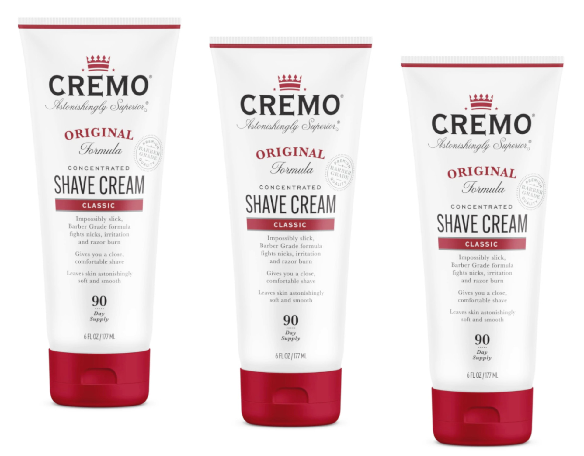 Cremo Mens Original Concentrated Shave Cream Classic, 6 Oz, 3 Pack