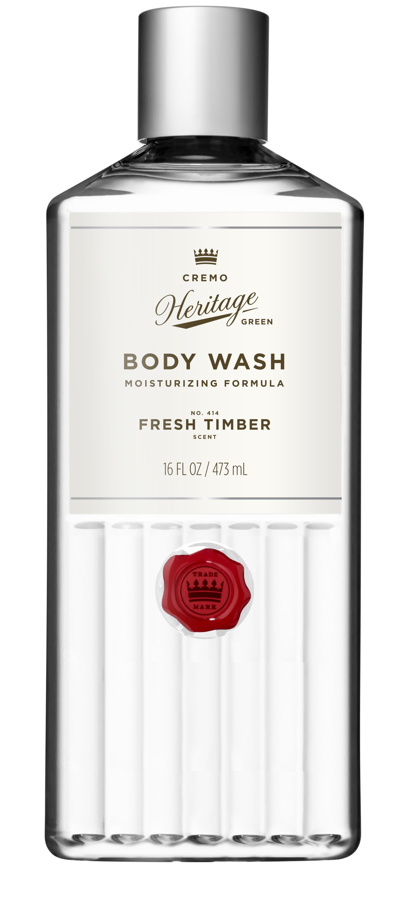 Cremo Moisturizing Men's Body Wash, 16 Fl Oz, Heritage Green Fresh