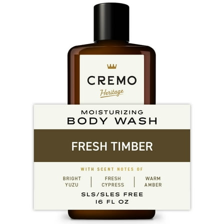 Cremo Men's Body Wash, Heritage Green Fresh Timber Scent, 16 Oz