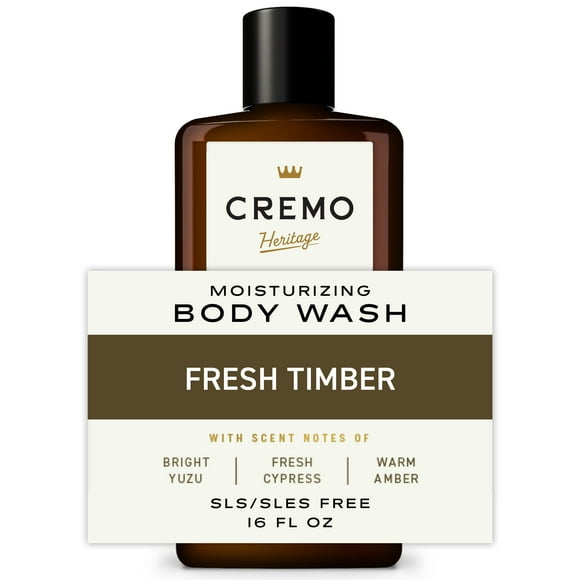 Cremo Men's Body Wash, Heritage Green Fresh Timber Scent, 16 Oz