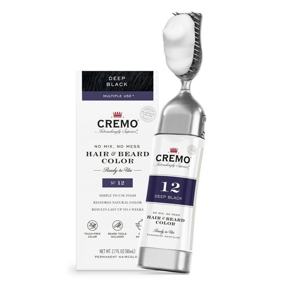 Cremo No Mess Hair and Beard Color, No. 12 Deep Black
