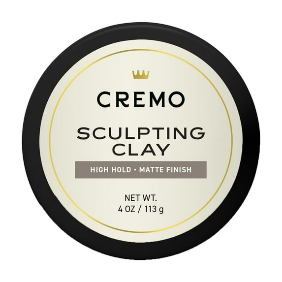Cremo Premium Barber Grade Hair Styling Sculpting Clay, High Hold, Matte Finish, 4 Oz