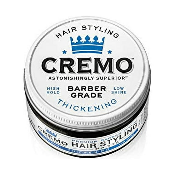Cremo Mens Hair Paste - Premium Barber Grade Thickening Paste with High Hold and Low Shine, 4 Oz