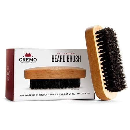 Cremo Premium Boar Bristle Beard Brush with Wood Handle - Shaping & Styling - 1ct (Pack of 10)