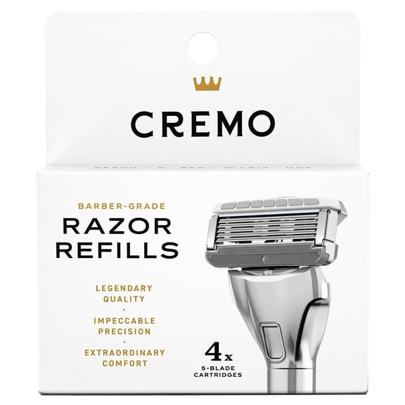 Cremo Razor Refills for Men, Astonishingly Superior Shaving Razors For Men, Compatible with Cremo Razors, 4 each (pack of 1)