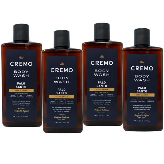 Cremo Reserve Collection, Body Wash, Palo Santo, Bright Cardamom, Dry Papyrus, 16 fl oz (473 ml) - 4 Pack