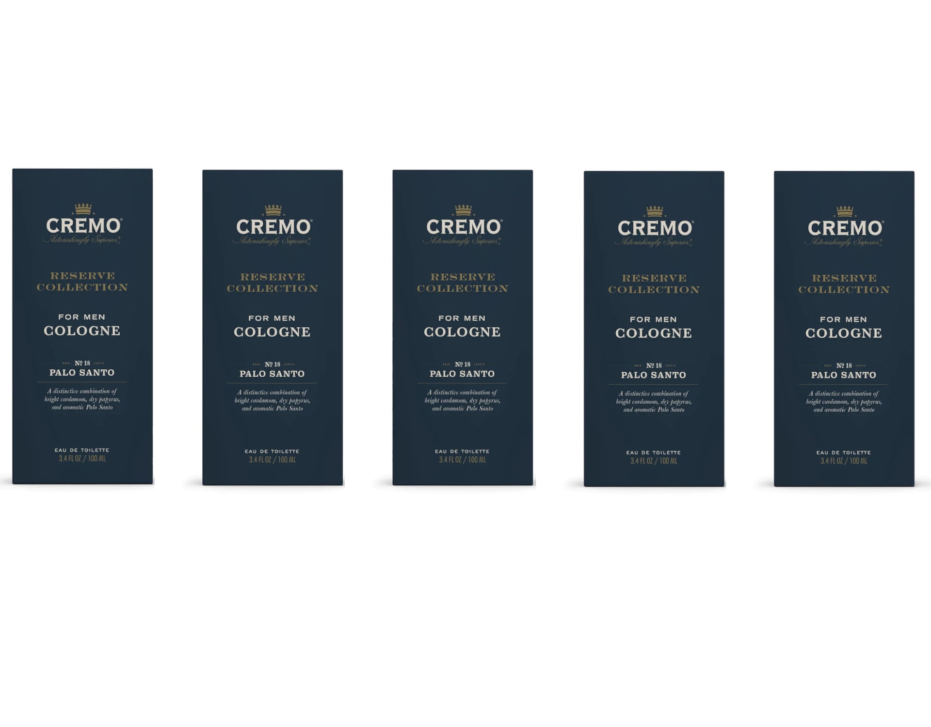 Cremo Reserve Collection For Men Cologne No. 18 Palo Santo, 3.4 Fl. Oz. - Pack of 5