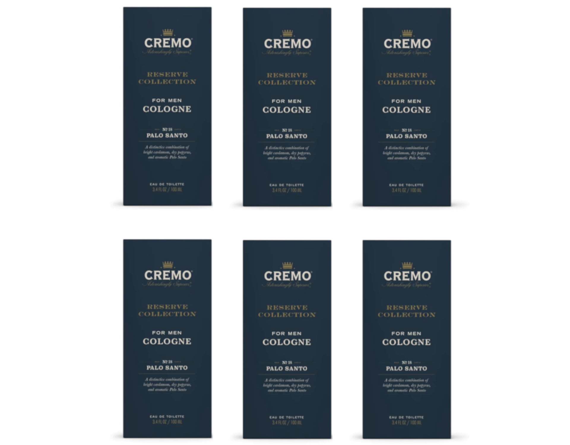 Cremo Reserve Collection For Men Cologne No. 18 Palo Santo, 3.4 Fl. Oz. - Pack of 6