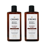 Cremo Rich-Lathering Body Wash A Sophisticated Blend of Distiller s Spice, Fine Bourbon and White Oak, 16 Oz, 2-Pack