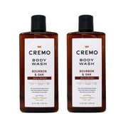 Cremo Rich-Lathering Body Wash A Sophisticated Blend of Distiller’s Spice, Fine Bourbon and White Oak, 16 Oz, (2-Pack)