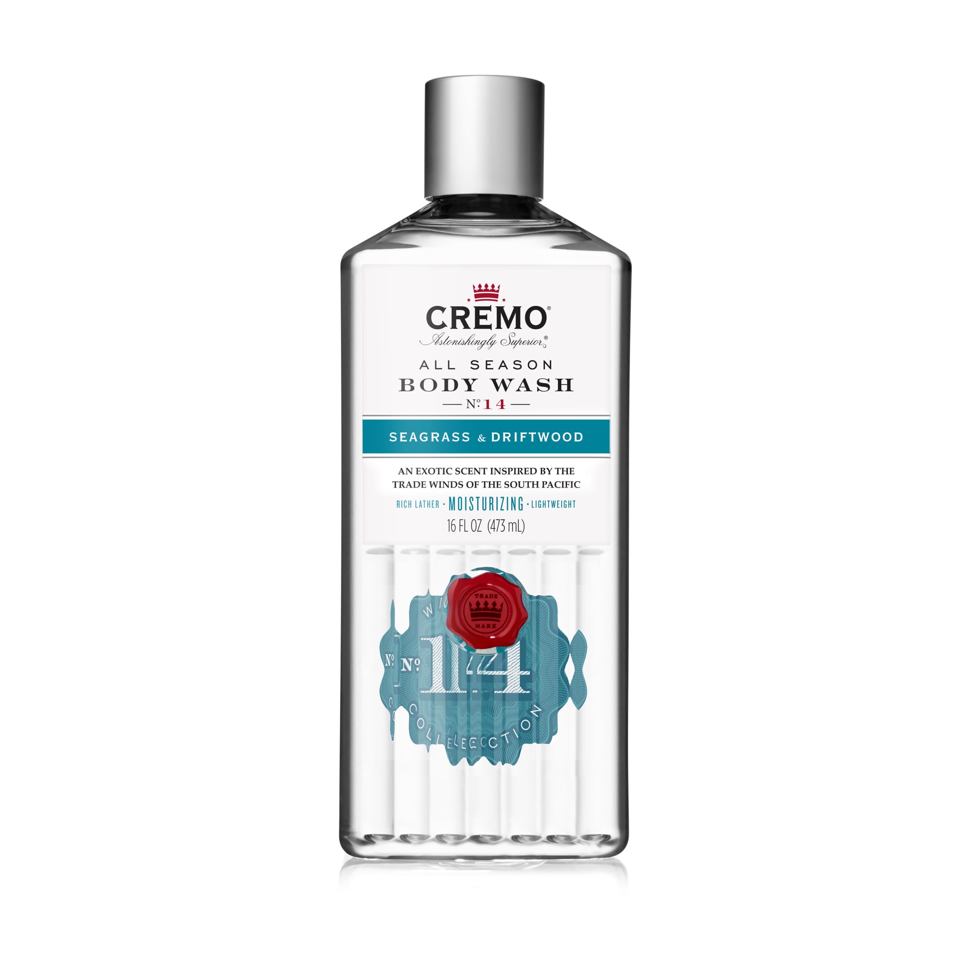 Cremo RichLathering Seagrass & Driftwood Body Wash for Men, A Coastal