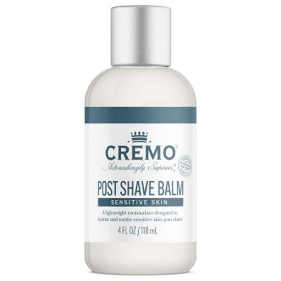 Cremo Sensitive Post Shave Balm, Soothes, And Protects Skin From Shaving Irritation, Dryness and Razor Burn, 4 Fluid Ounces