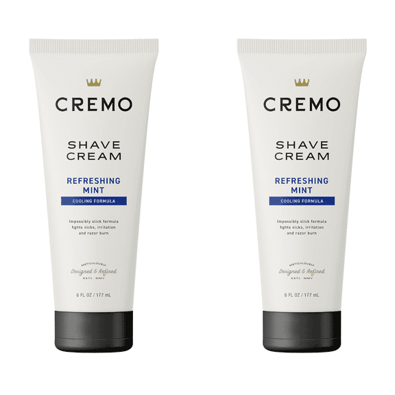 Cremo Shaving Cream, Barber Grade Cooling Shave Cream, Astonishingly Superior Ultra-Slick Shaving Cream for Men, Fights Nicks, Cuts and Razor Burn, 6 fl oz (2 Pack)