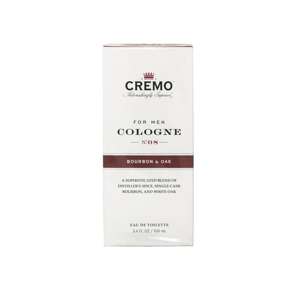 Cremo Cologne for Men No. 8 Bourbon & Oak, 3.4 fl oz