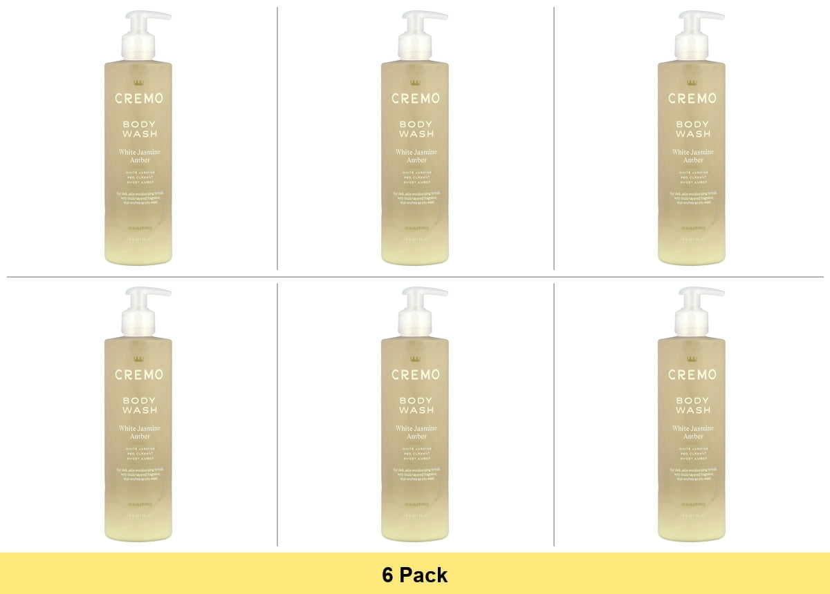 Cremo White Jasmine Amber Body Wash for Women, 16 FL OZ - 6 Pack Bundle