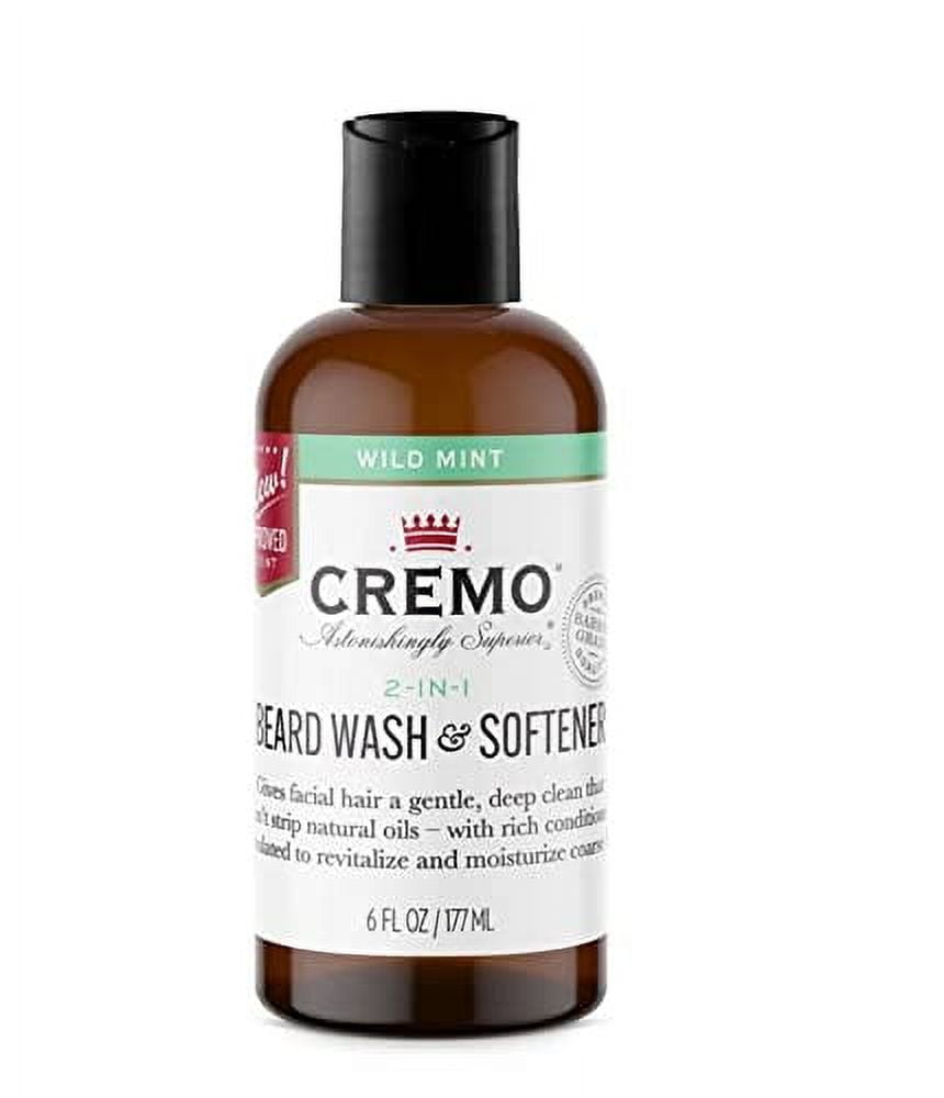 Cremo Wild Mint 2 n1 Beard and Face Wash, Specifically Designed to Clean Coarse Facial Hair, 6 Fluid Oz
