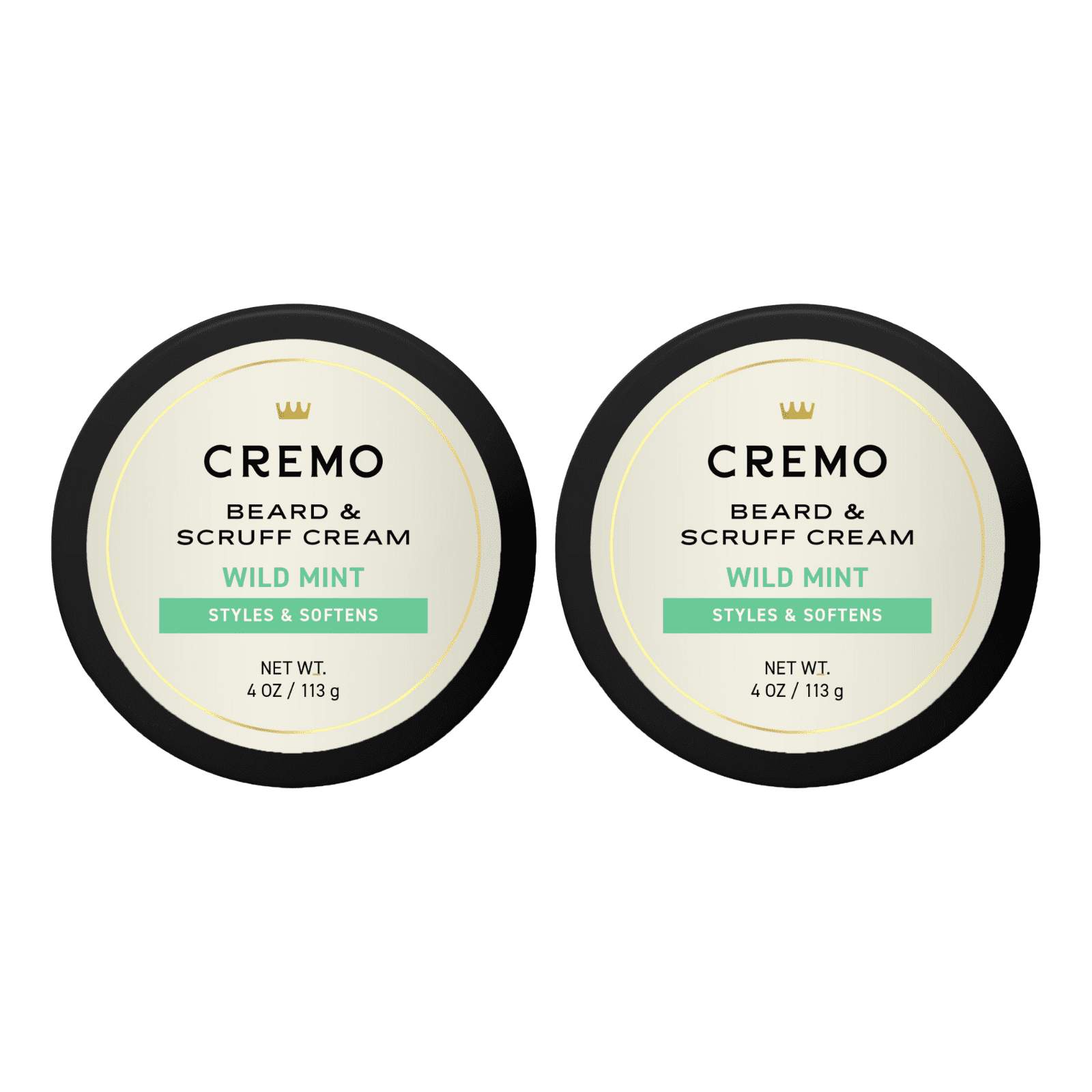 Cremo Wild Mint Beard & Scruff Cream, 4oz (Pack of 2)