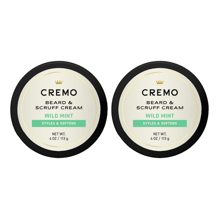 Cremo Wild Mint Beard & Scruff Cream, 4oz (Pack of 2)