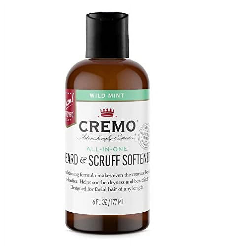 Cremo Wild Mint Beard & Scruff Softener, Softens and Conditions Coarse Facial Hair of All Lengths in Just 30 Seconds, 6 Fl Oz (Pack of 1)