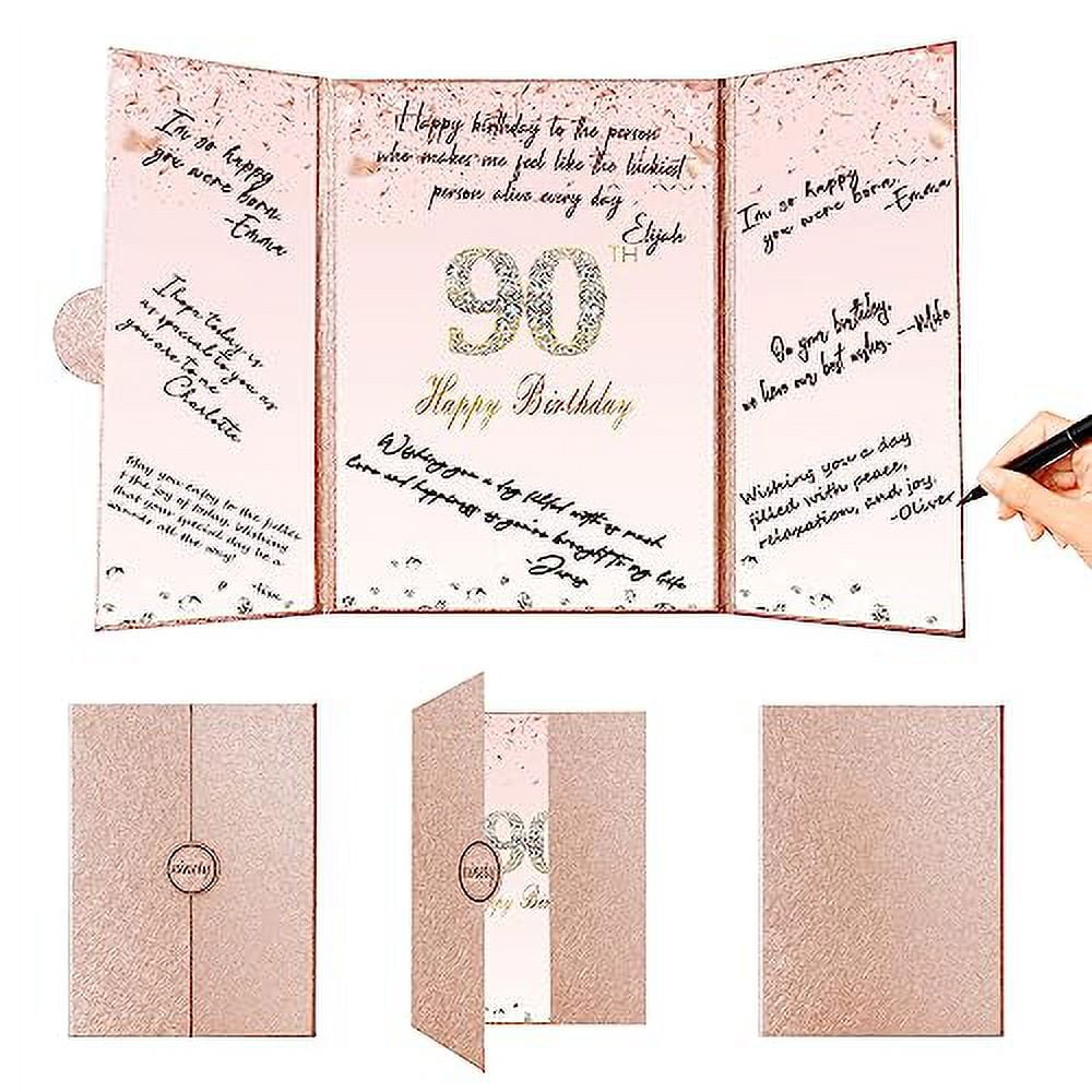 Rose Gold Ninety & Fabulous Happy 90th Birthday Banner Garland Foil Balloon 90 For Womens 90th Birthday Decorations Hanging 90 And Fabulous Cheers To 90 Years Old Birthday Party Supplies Backdrop