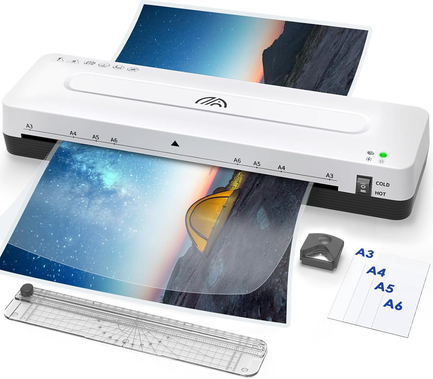 Crenova 13 inch Laminator Machine with Laminating Sheets, Thermal Laminator for Office, 11 17 Laminating Machine, Paper Cutter and Corner Rounder