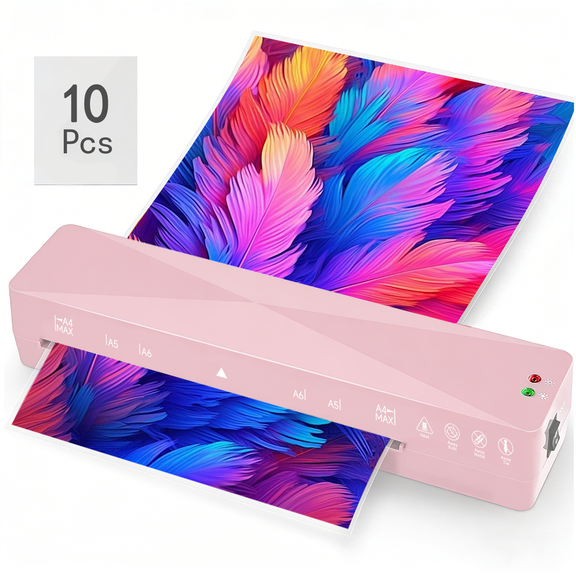 A4 Thermal Laminator 9'' Laminate Machine with 10 Pcs Laminating Pouches