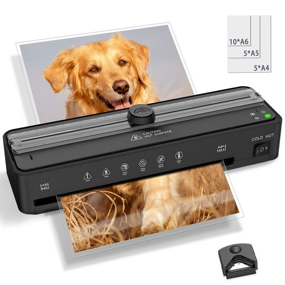 Crenova 9" Thermal Laminator, A4 Laminator Machine with Lamination Sheets 20pcs for Home School Personal