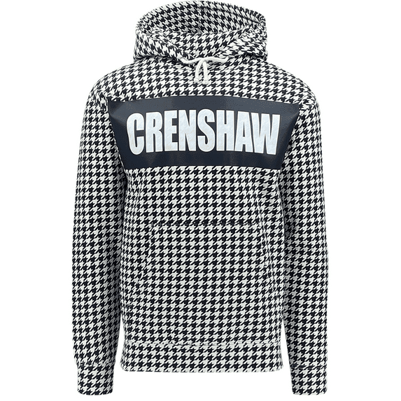 Crenshaw Houndstooth Hoodie Hip Hop Roots Unique Design Hustle and Motivate (XS)