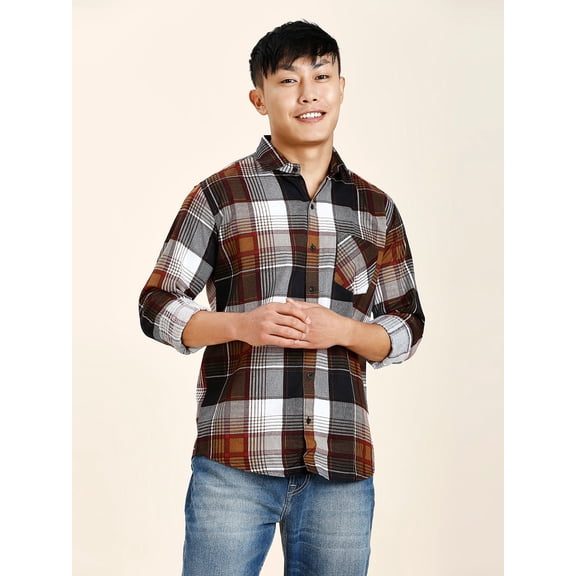 TryBuy Creo Checked Men's Button-Up Shirts, Full Sleeves Casual Dress Shirt, Sizes L