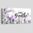 thumbnail image 1 of Creoate Just Breathe Bedroom Wall Art, Purple Lavender Picture with Inspirational Quotes Canvas Print Artwork for Home Decoration, 1 of 7