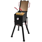 Creole Feast DF02B Outdoor Deep Fryer, 17 Qt. Oil Capacity with 2 Frying Baskets, Lid & Thermometer