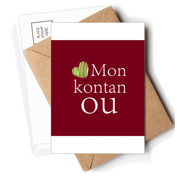 Creole I Love You Language Affection Dialect Postcards Envelopes Blank Note Cards Mailing