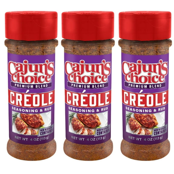 Cajun’s Choice Creole Seasoning Blend, All-Purpose Spice, 3.8 oz Jar, 3 Pack
