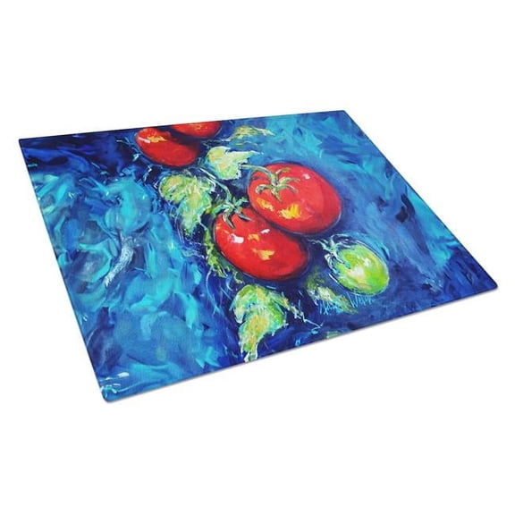 Creole Tomatoes Glass Cutting Board 12 in x 15 in