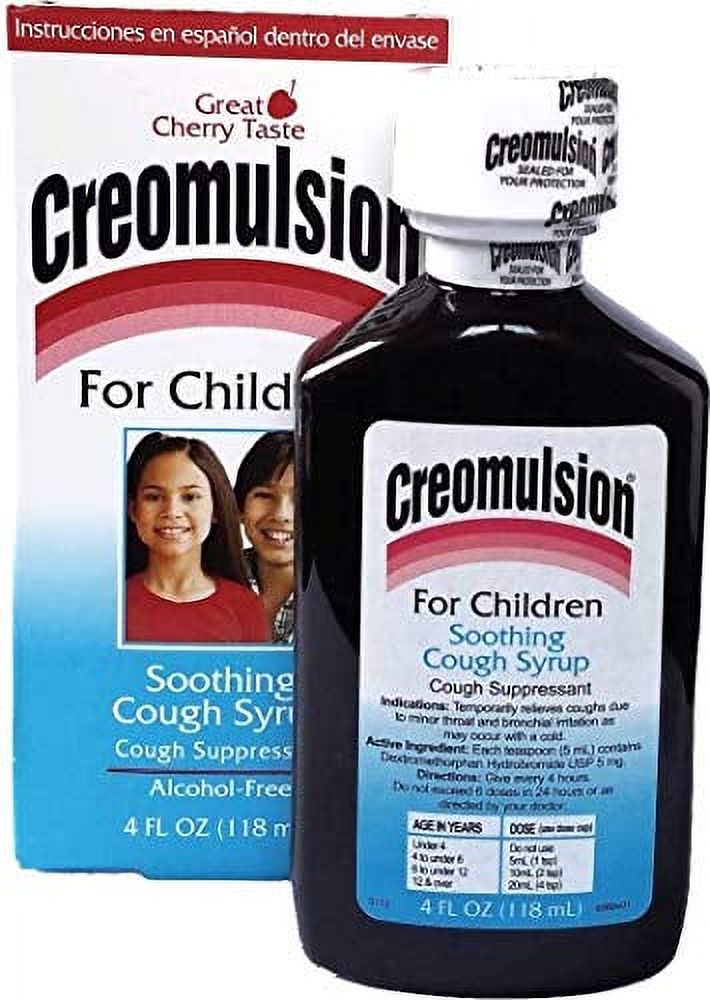 Creomulsion Cough Syrup For Children, Cherry Flavor 4 Oz, 3 Pack