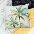 thumbnail image 1 of Creowell 100% Linen Palm Trees Pillow Covers for Home Sofa Couch 18x18in, 1 of 5