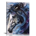 thumbnail image 1 of Creowell 16x20 in / 12x16 in Abstract Horse Framed Canvas Wall Art Black and White Animal Painting Poster for Home Office Bedroom Living Room Decorations 16x20 in, 1 of 5