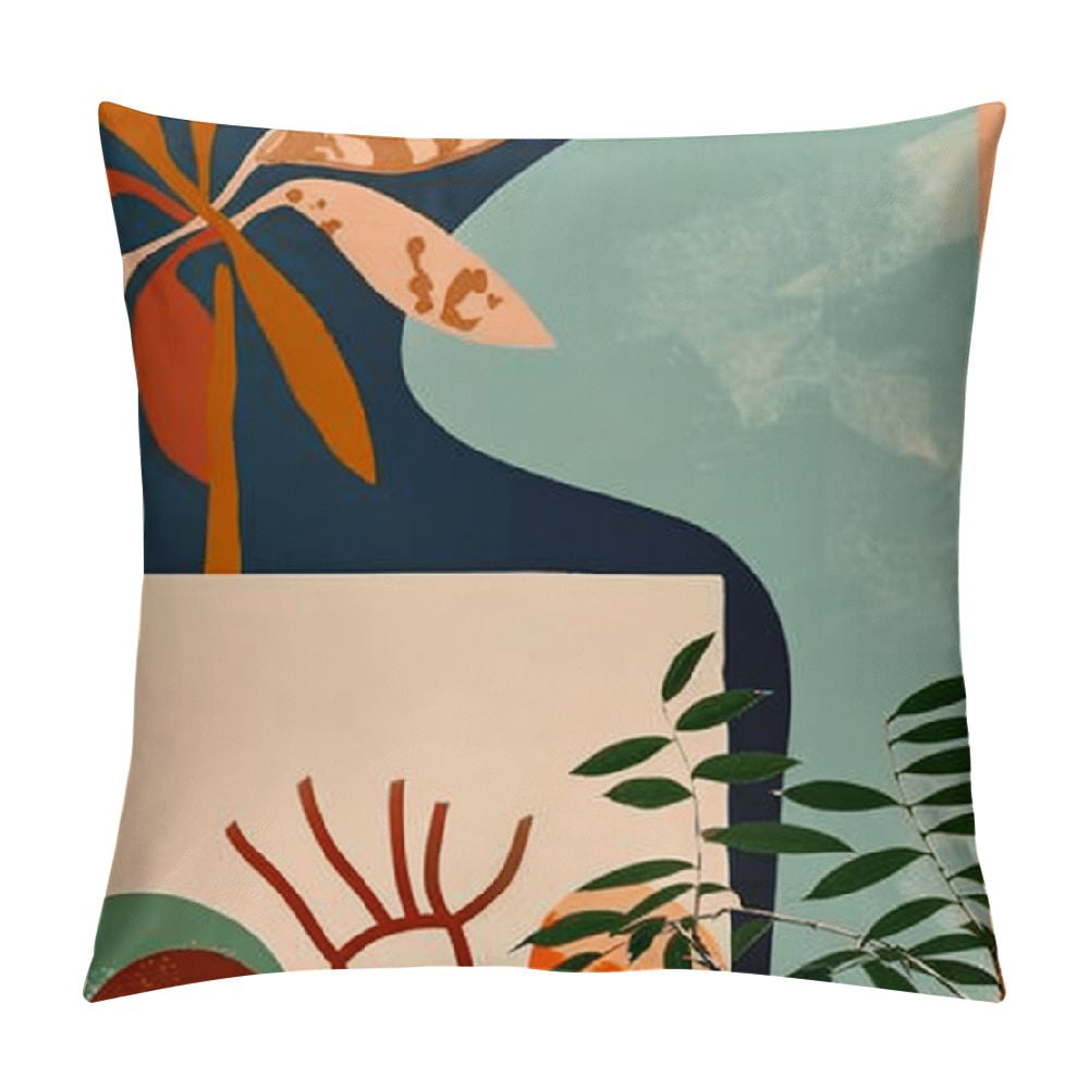 Curated visual reference: Fresh Look at Creowell Abstract Art Mid Century Modern Throw Pillow Covers Colorful
