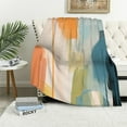 thumbnail image 1 of Creowell Abstract Brush Strokes Throw Blanket Super Soft for Couch Sofa Bed Office All Seasons Pack of 1 50x60in, 1 of 6