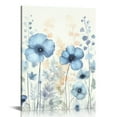 thumbnail image 1 of Creowell  Abstract Flower Painting Wall Art: Modern Blue Floral Transparent Watercolor Artwork Print on canvas for Bathroom Decor 16x20 in/12x16 in, 1 of 4